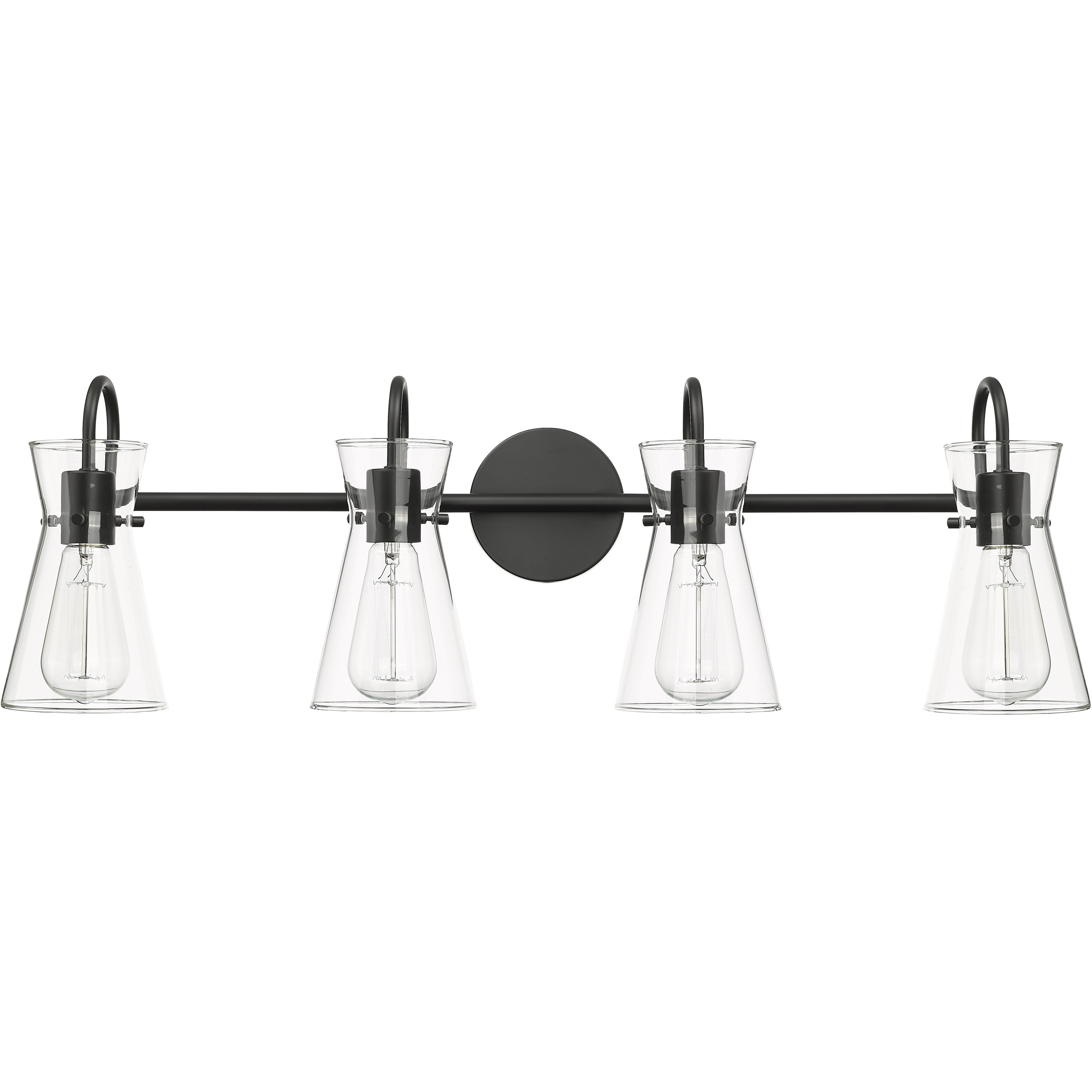 Camellia 4 Light 30.7 inch Matte Black Bathroom Vanity Light Wall Light